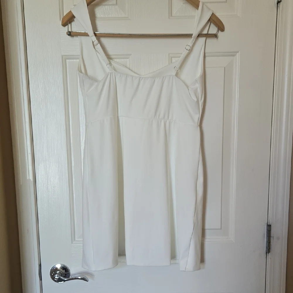 Elevated Sheath Mini DRESS or TOP Wide V-neck FLATTER FLIRTY SUMMER STAPLE Lg-2X - Picture 7 of 10
